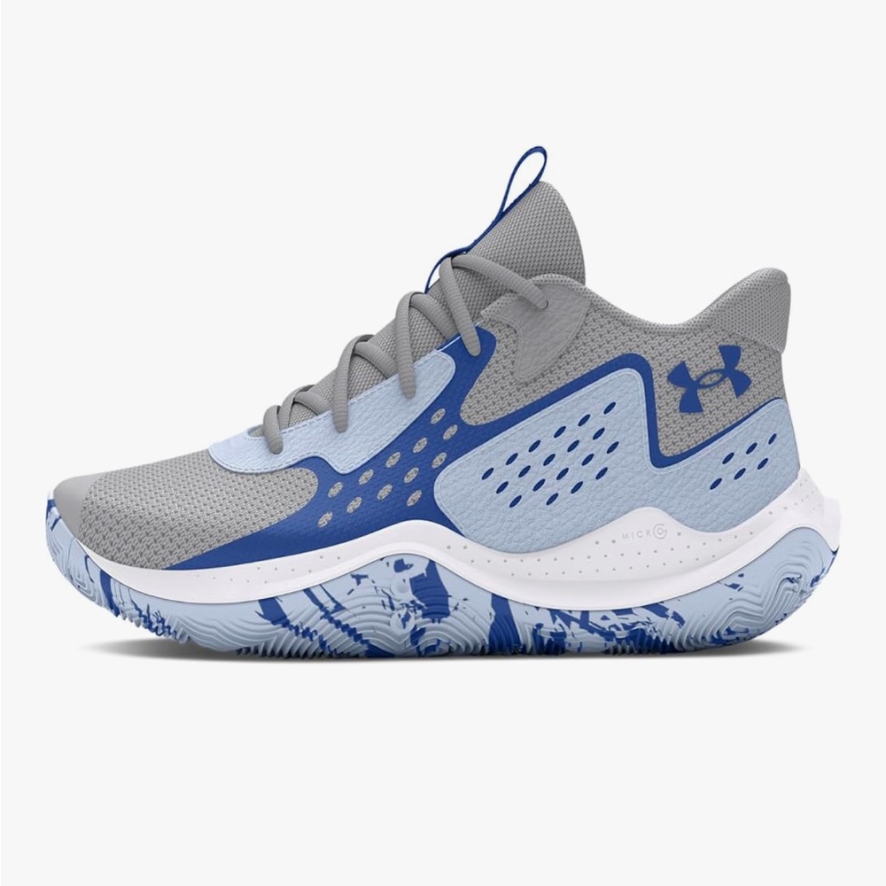 Under Armour Gray and Blue Basketball Performance Sneakers
